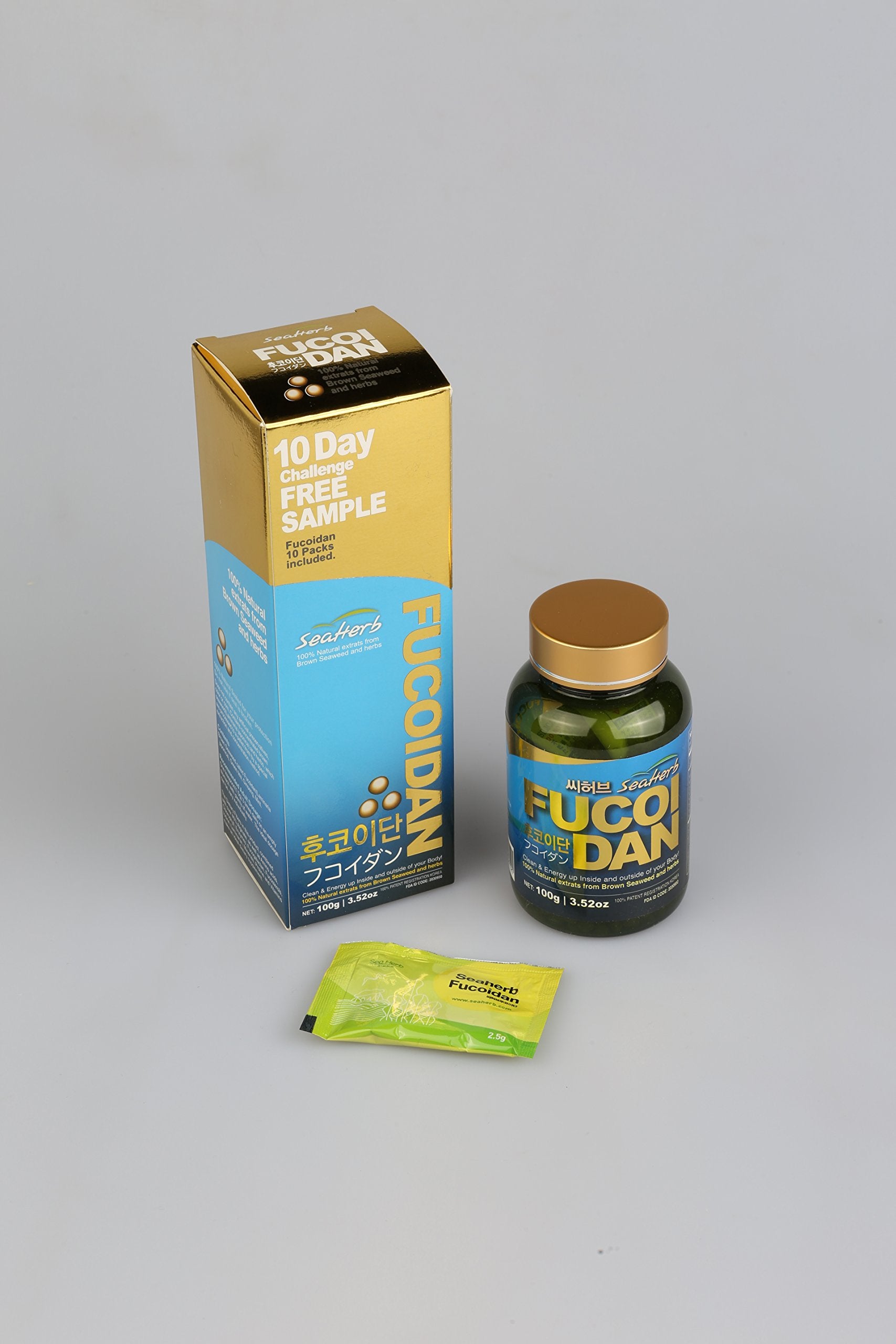 SeaHerb Fucoidan processed with low molecular weight extraction for enhanced stability.