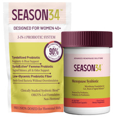 SEASON34 bottle with capsules on white background for menopause support