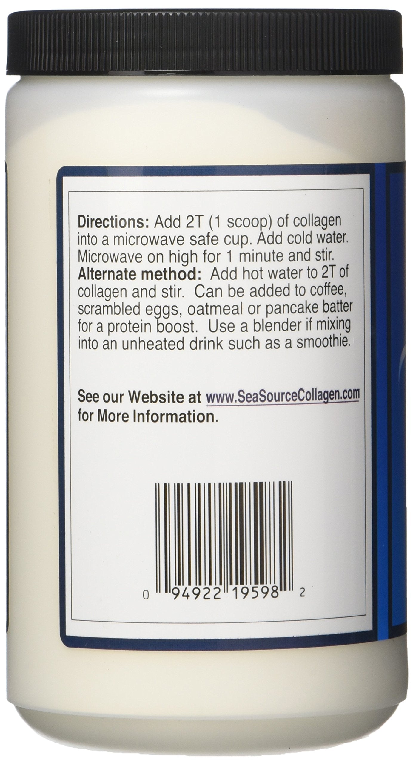 SeaSource Collagen powder scoop for easy daily mix with nails and hair in mind