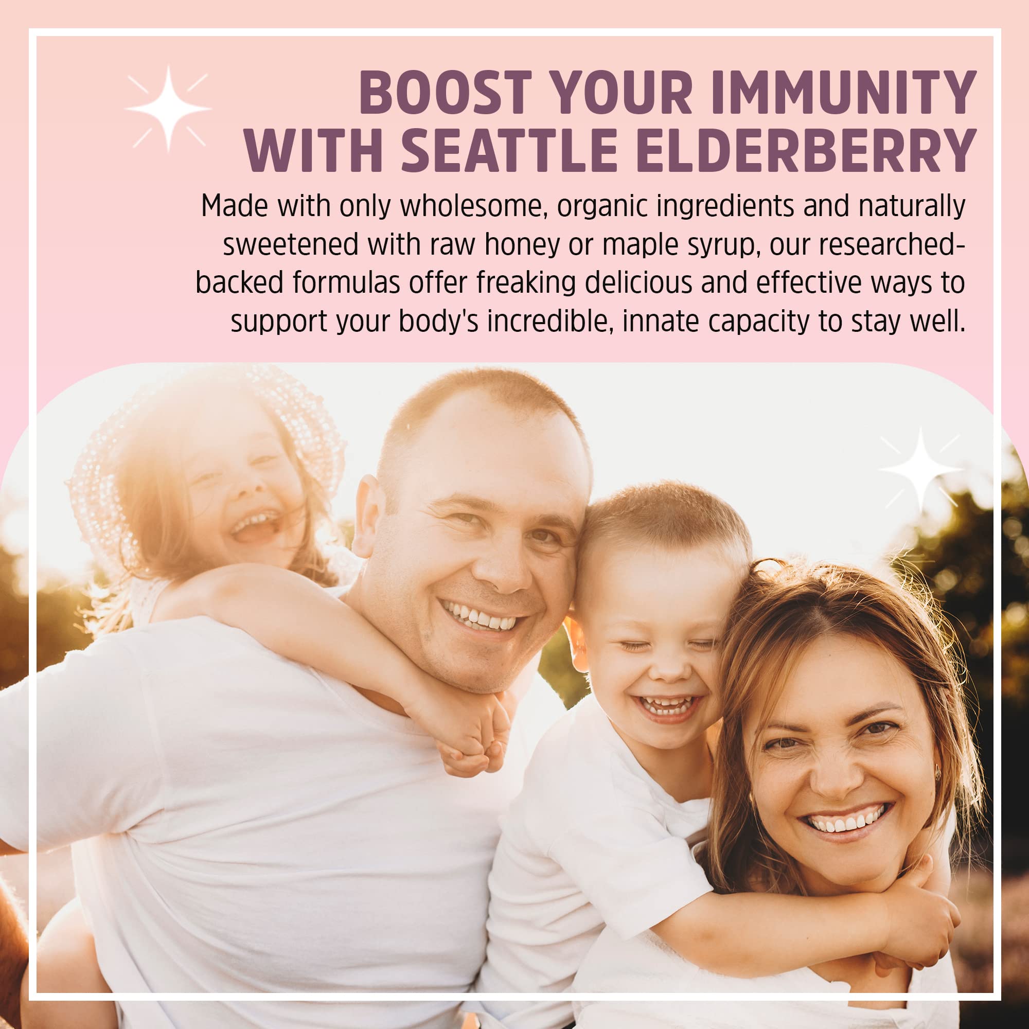 7oz Seattle Elderberry Gummies packaging designed for kid-friendly routines.