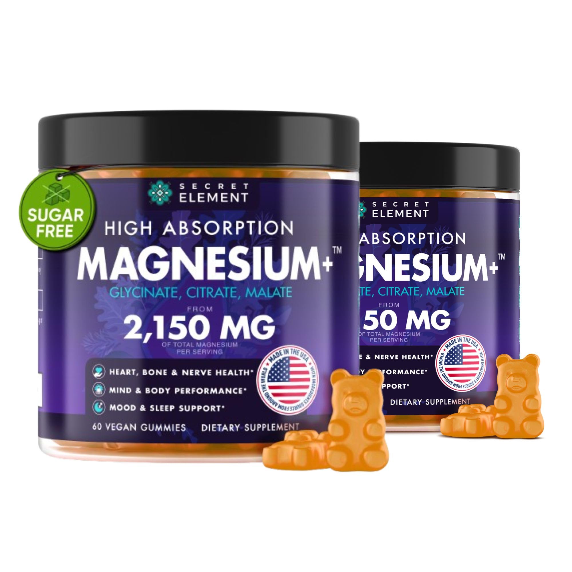 Secret Element magnesium glycinate bottle—high potency for daily support.