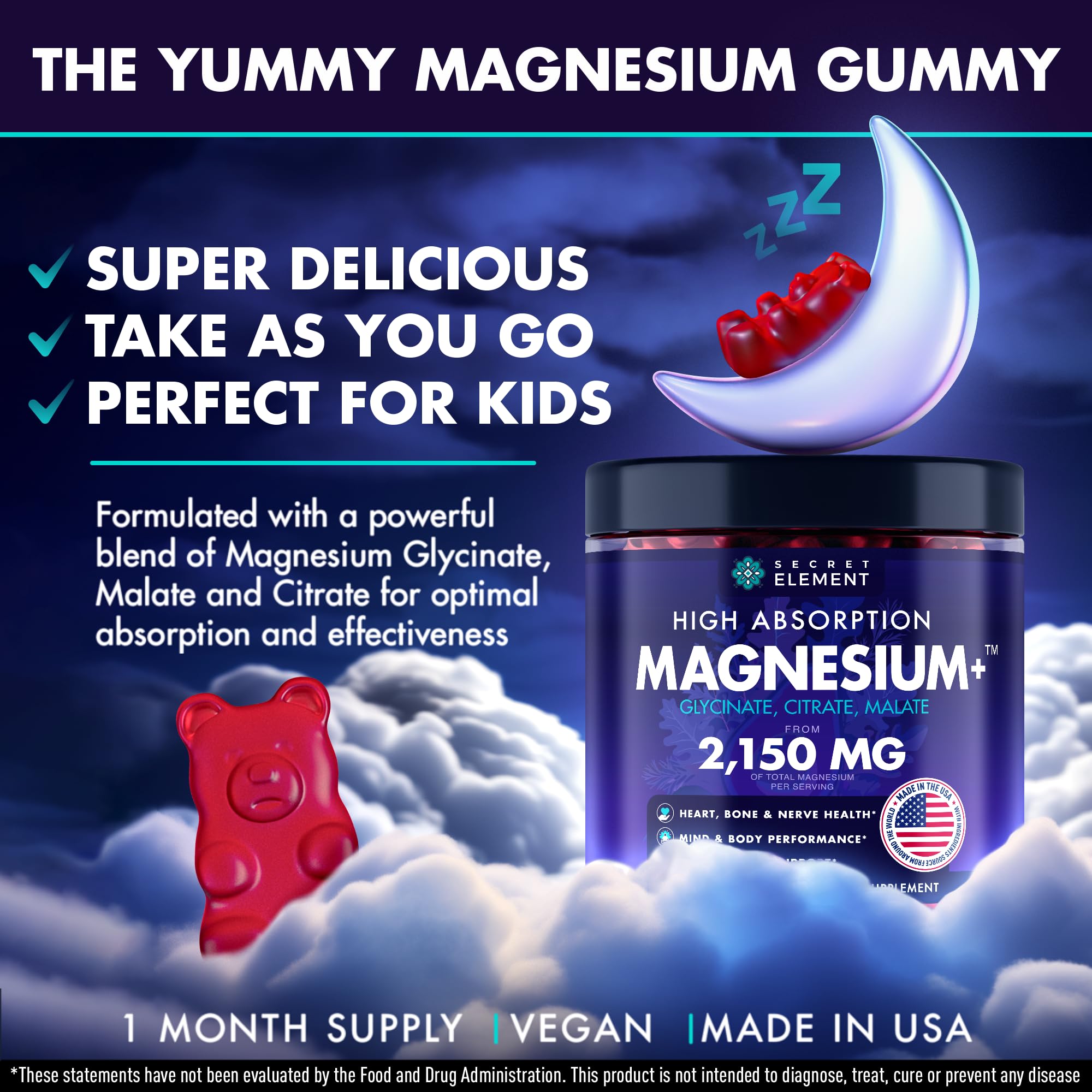 Secret Element gummies close-up shows chewy texture and wild cherry flavor.