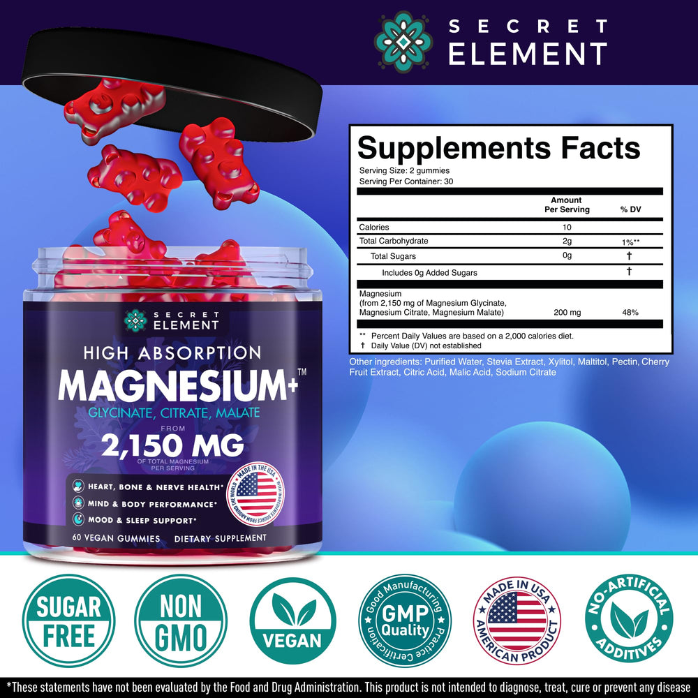 Secret Element gummies emphasize zero sugar and clean ingredients.