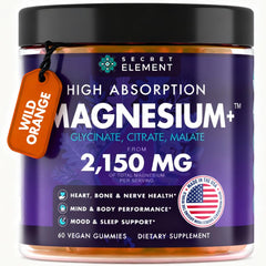 Secret Element magnesium glycinate 2150mg packaging signals premium quality.