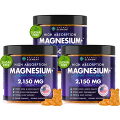 Secret Element magnesium gummies orange bottle-front displays high-potency formula for daily magnesium