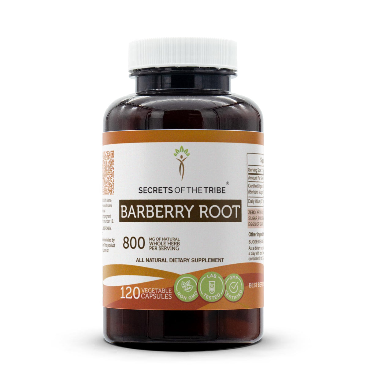 Secrets of the Tribe Barberry Root bottle with veggie capsules for daily use.