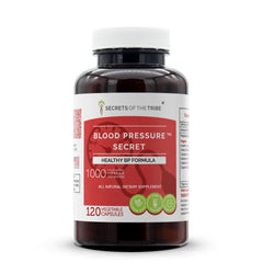 Secrets of the Tribe Blood Pressure Secret packaging showing label transparency and batch info.