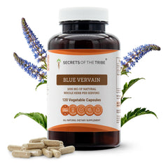 Secrets of the Tribe Blue Vervain capsules bottle, supports calm