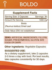Secrets of the Tribe Boldo capsules on wooden counter for convenient daily use