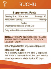 Secrets of the Tribe Buchu capsule close-up, easy-to-swallow design