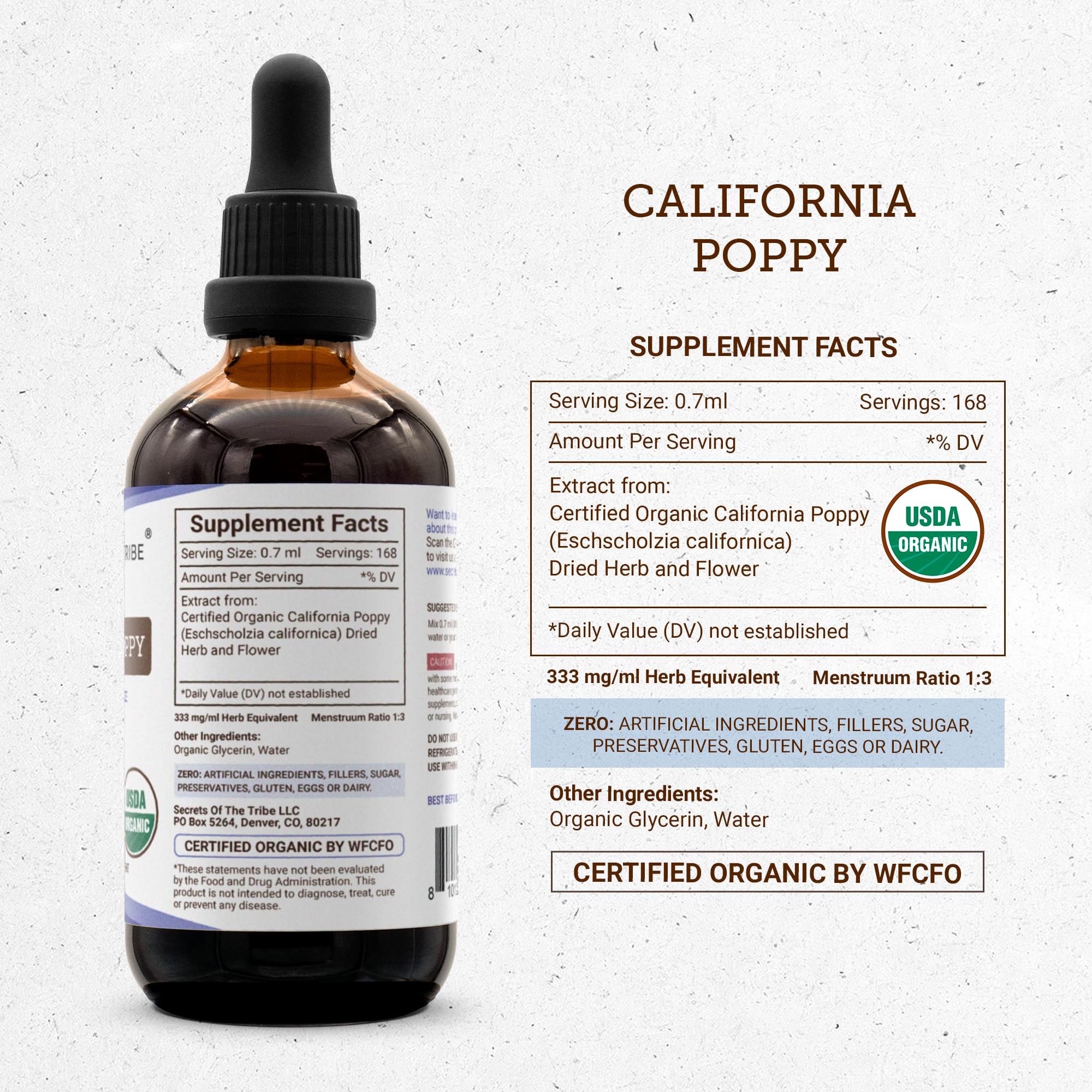 Dropper application demonstrating easy dosing for daily use of the tincture.