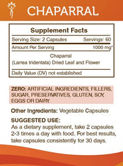 Secrets of the Tribe Chaparral powder capsule close-up highlights natural ingredients for vitality.