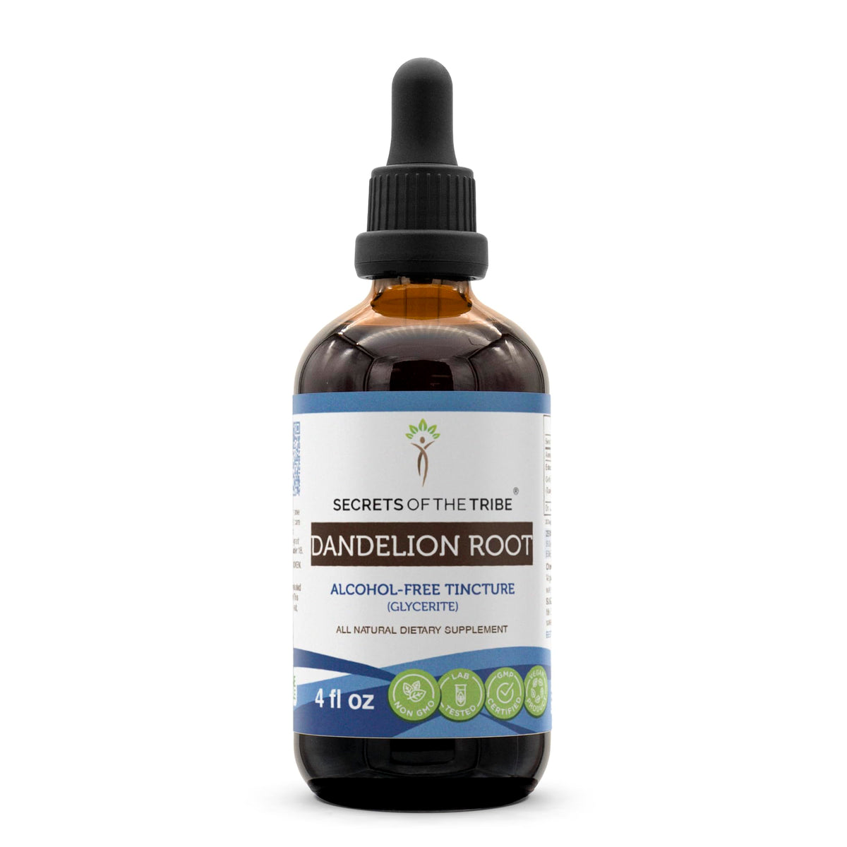 Secrets of the Tribe dandelion root liquid extract bottle pour for daily wellness support