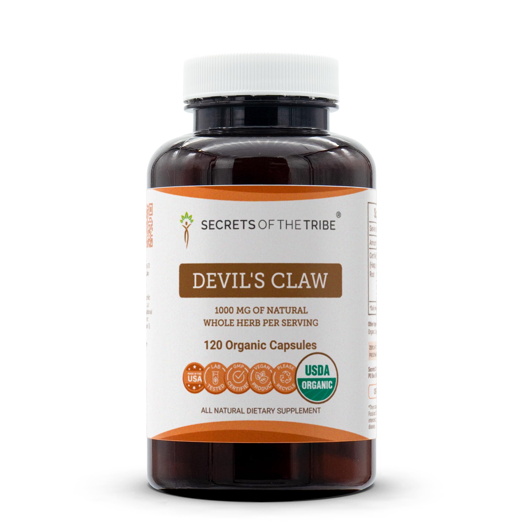 Secrets of the Tribe Devil's Claw capsules bottle for daily wellness