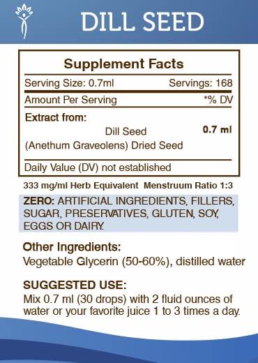 Secrets of the Tribe dill seed label shows pure natural extract for clean ingredients.