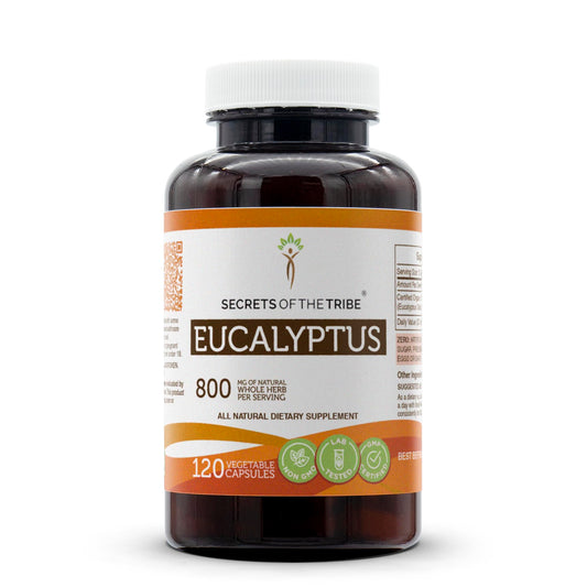 Secrets of the Tribe Eucalyptus 120 Capsules bottle for daily wellness.