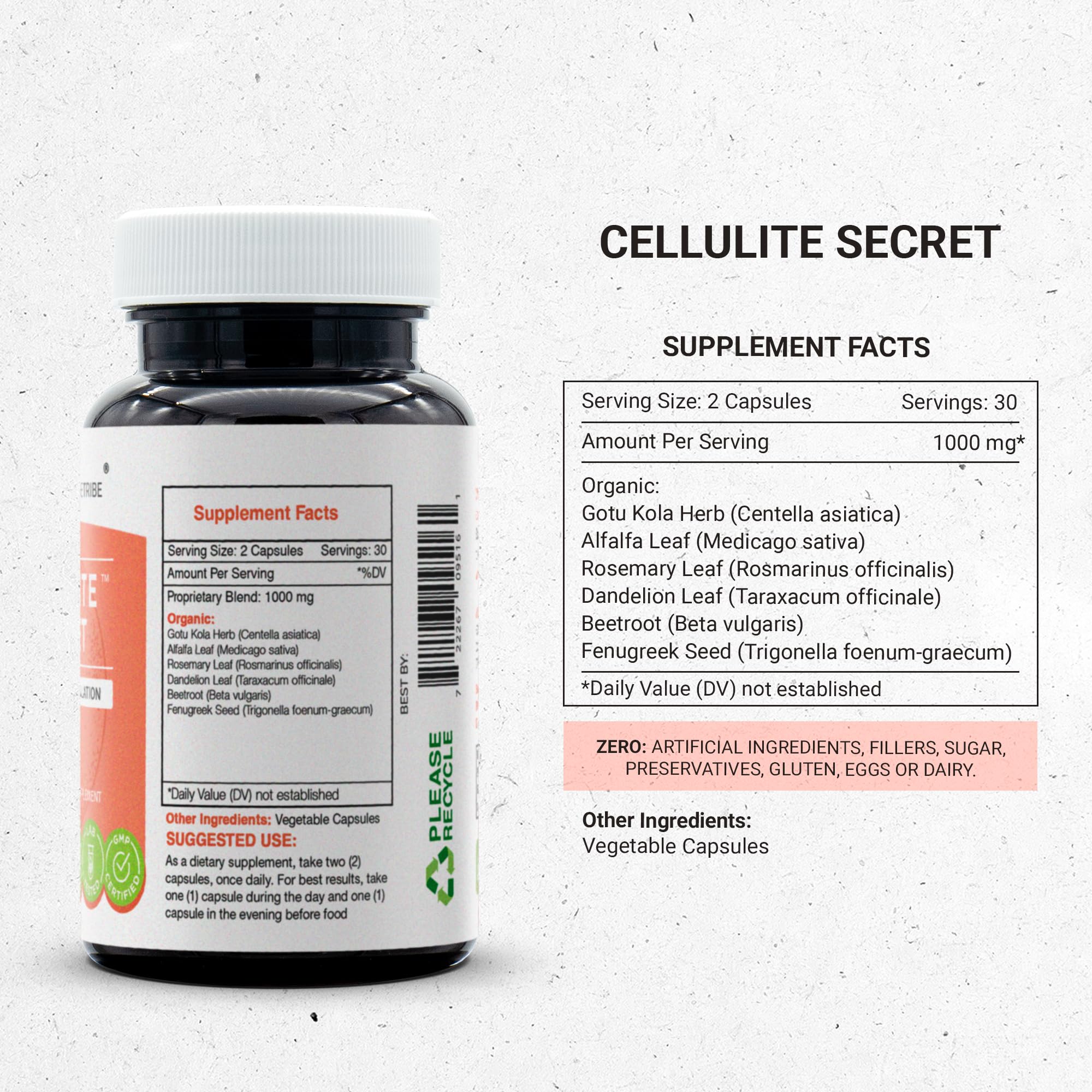 Secrets of the Tribe Gotu Kola ingredient close up for wellness fans.