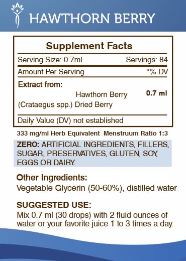 Secrets of the Tribe Hawthorn Berry Tincture dried berries—high quality ingredients for herbal use