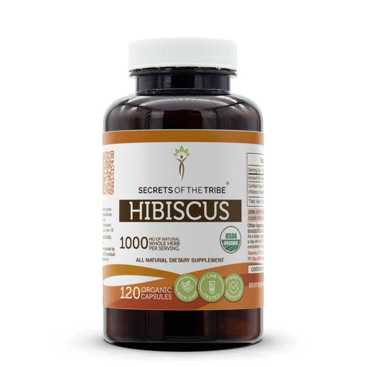 Secrets of the Tribe Hibiscus bottle pour for a refreshing herbal infusion