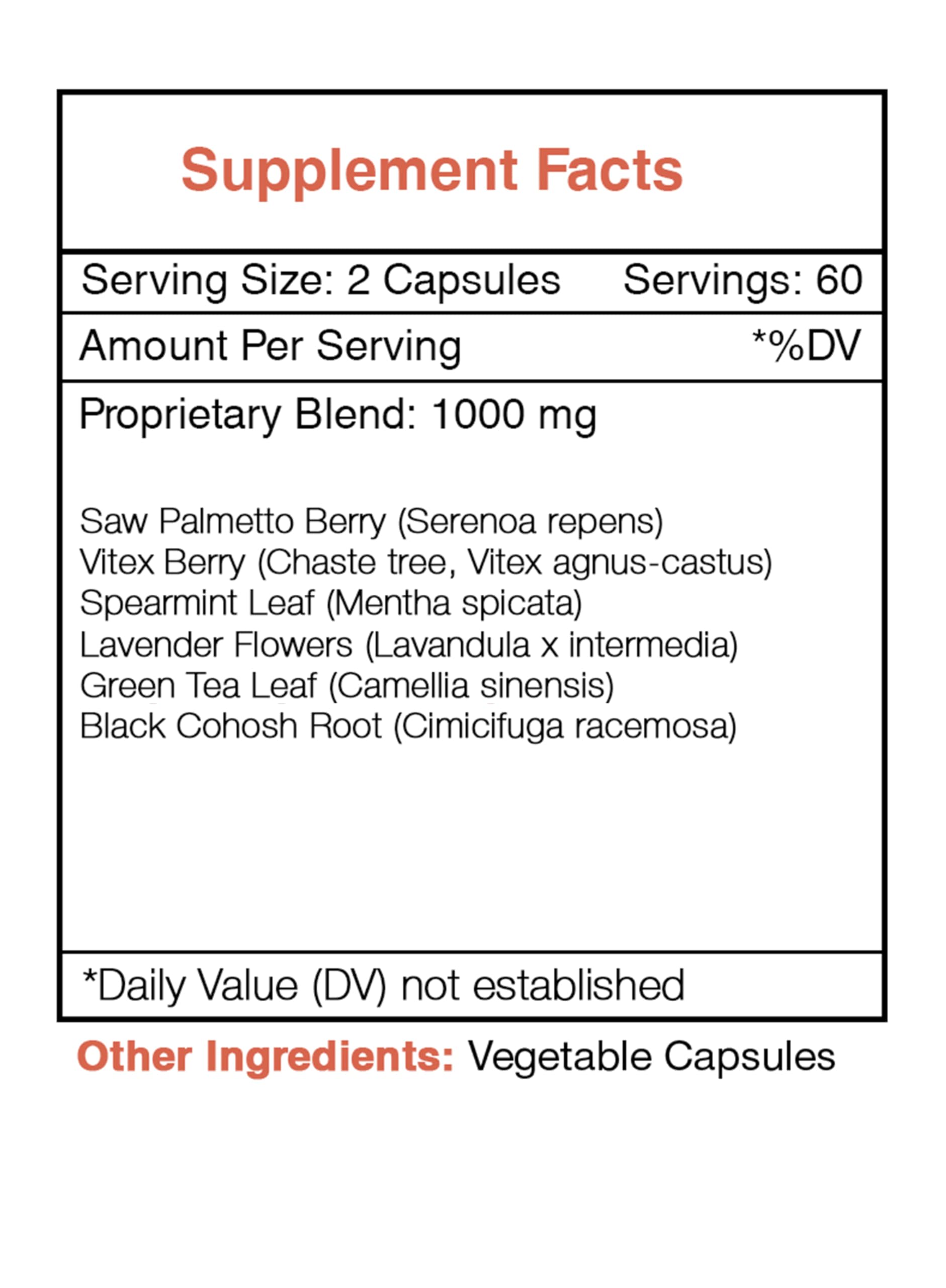 Hirsu Secret bottle label notes 1000 mg per serving