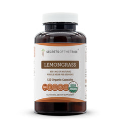 Secrets of the Tribe Lemongrass capsules bottle front with USDA Organic seal