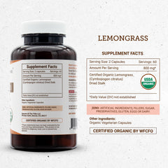 Dried Cymbopogon citratus stalks highlight natural origin for the capsules