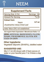 Secrets of the Tribe neem tincture packaging communicates 100% natural USA-made quality.