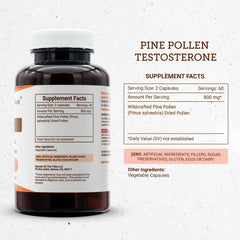 Secrets of the Tribe Pine Pollen label highlighting third-party testing
