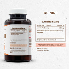 Secrets of the Tribe quinine capsules close-up reveals fine powder and botanical heritage.