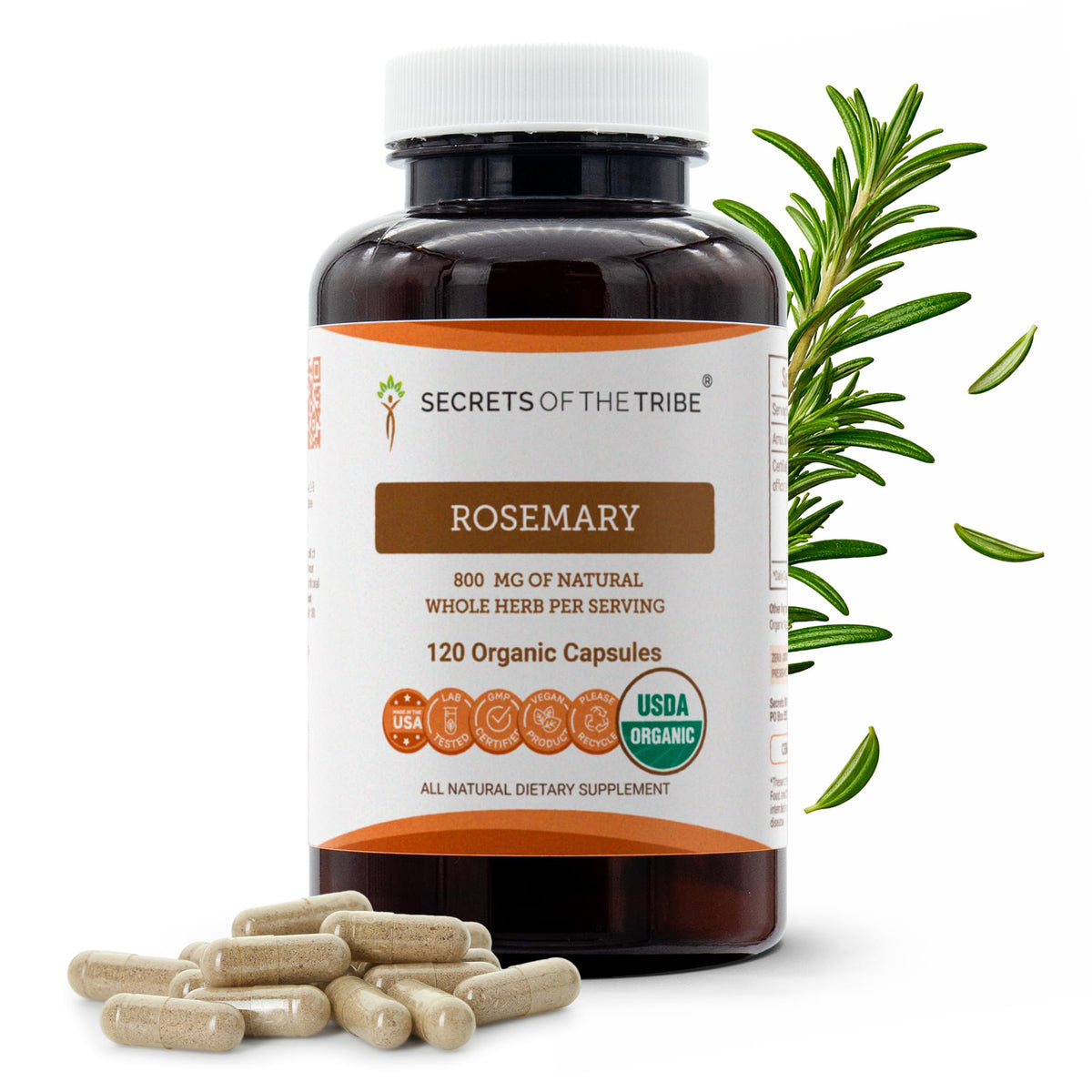 Secrets of the Tribe rosemary capsules bottle for easy daily wellness routine
