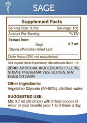 Secrets of the Tribe Sage amber bottle with label detail and clarity.