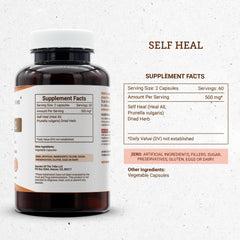 Pouring Secrets of the Tribe Self Heal capsules for daily use.