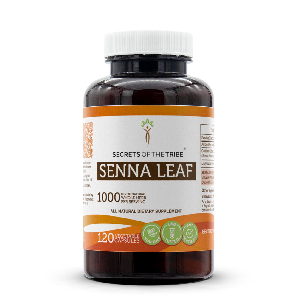 Secrets of the Tribe Senna Leaf Capsules bottle ready for daily wellness routine.