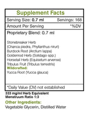 Serving glass with Stone Breaker tincture for easy daily dosing.
