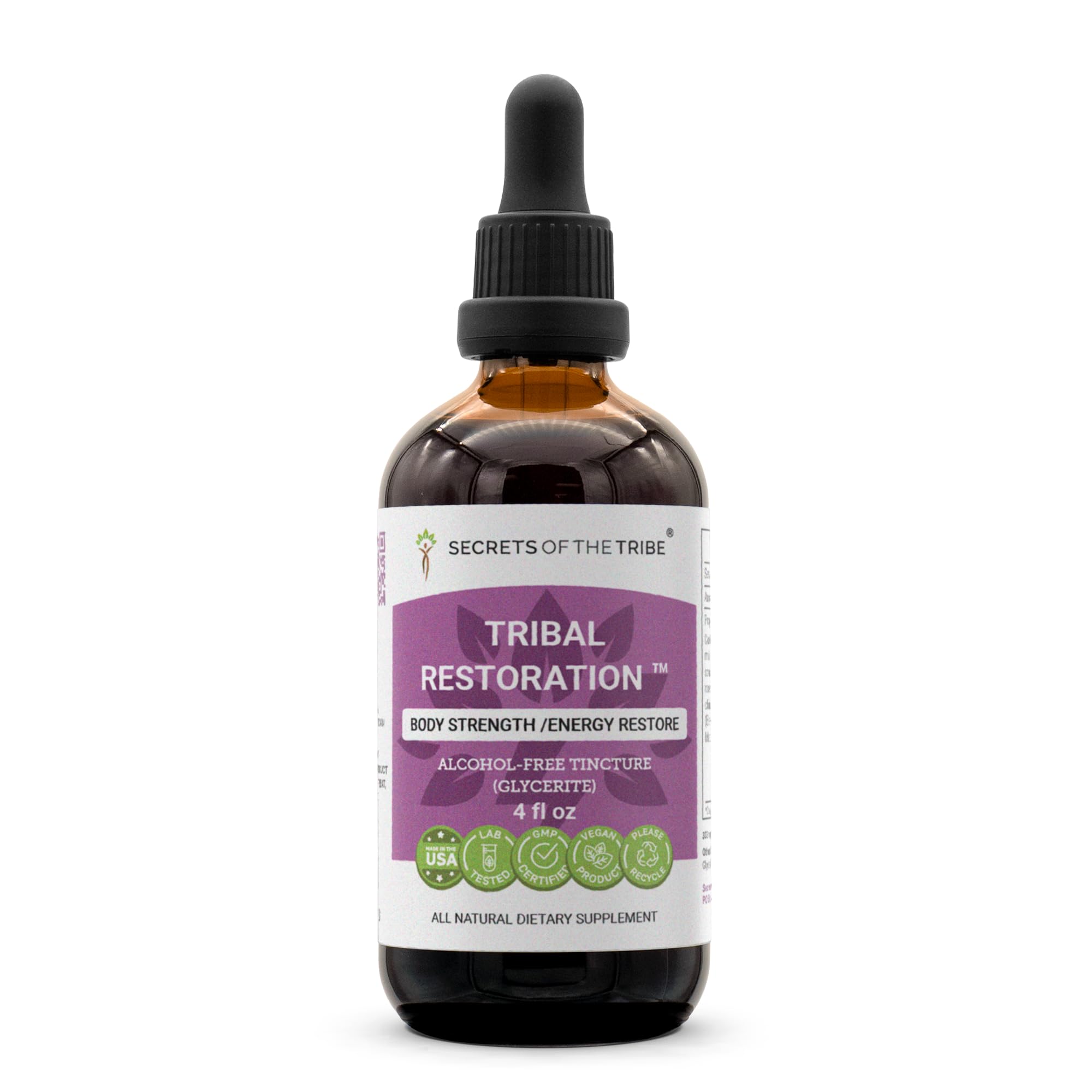 Secrets of the Tribe tribal restoration bottle pour for easy dosing.