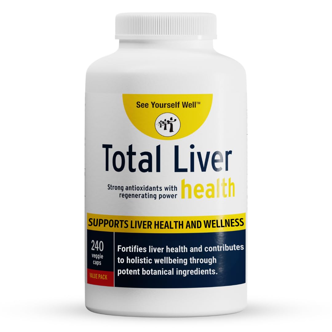 See Yourself Well Total Liver Health bottle with milk thistle capsules for daily liver support.