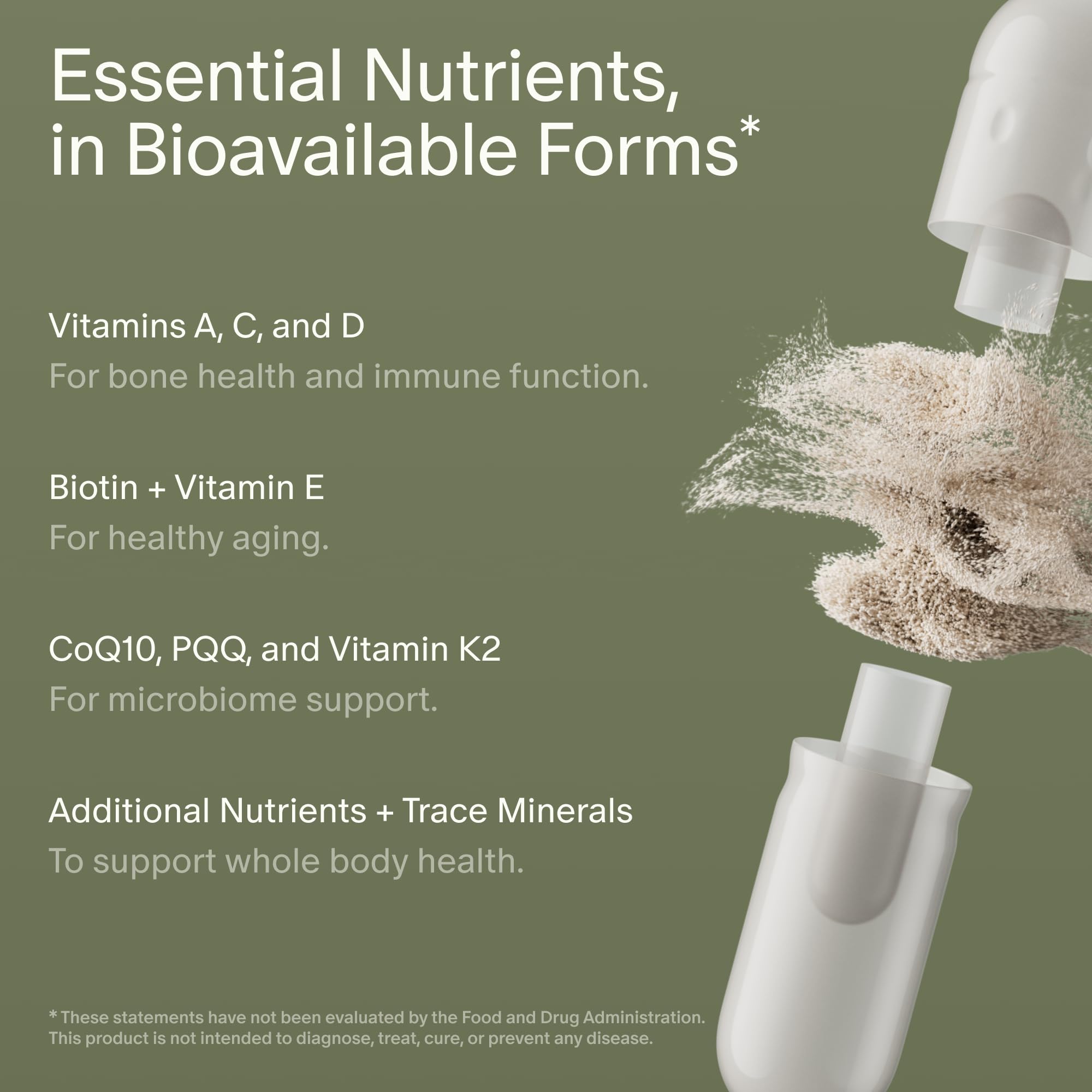 Seed DM-02 capsules being poured for a simple daily routine