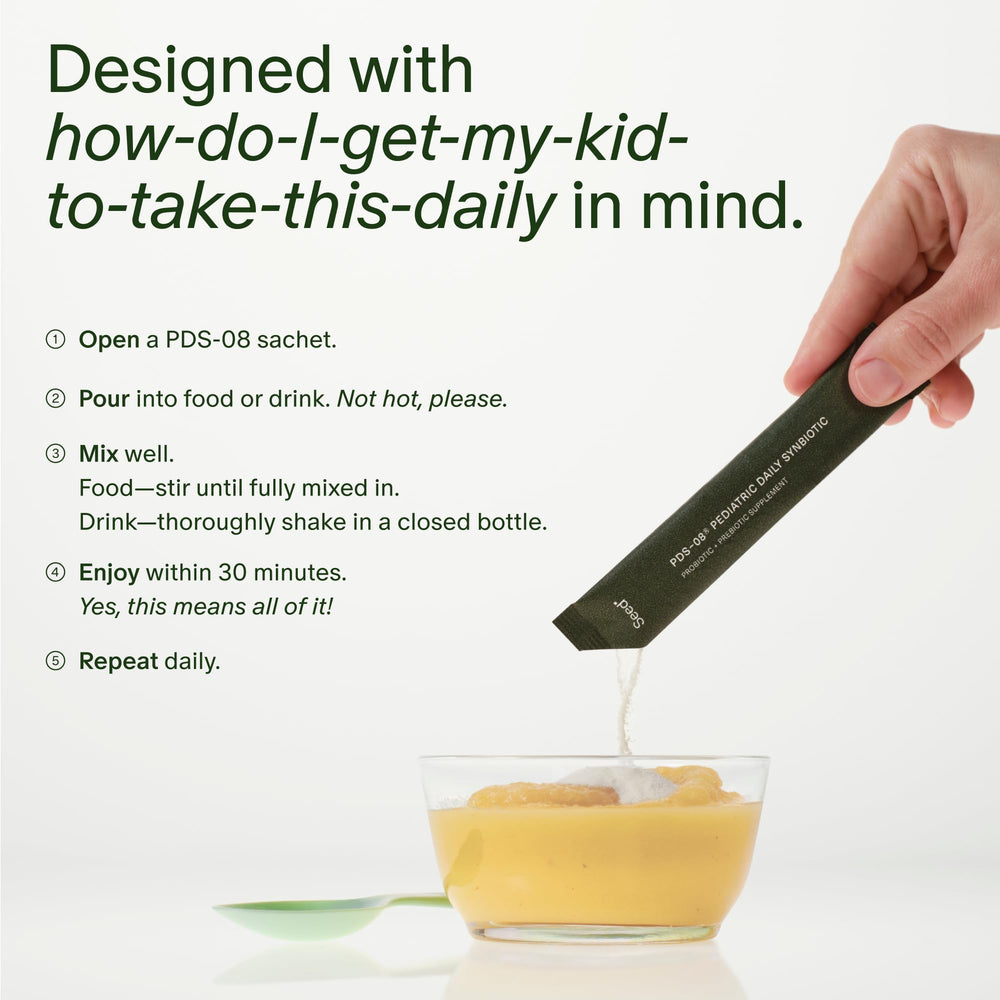 Seed PDS-08 unflavored powder in a spoon ready to blend