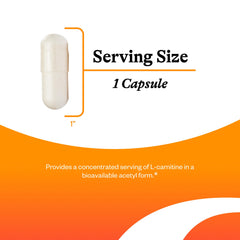 Seeking Health Acetyl-L-Carnitine bottle with cap; convenient daily supplementation