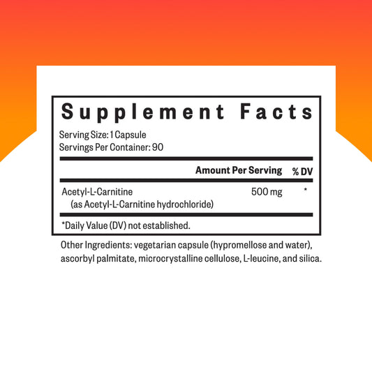 Seeking Health Acetyl-L-Carnitine capsules close-up; brain health potential