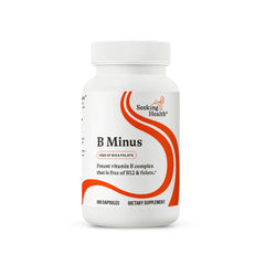 Seeking Health B-Minus bottle front showing energy-supporting B vitamin blend.
