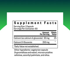 Seeking Health Calcium D-Glucarate label emphasizes liver health support.