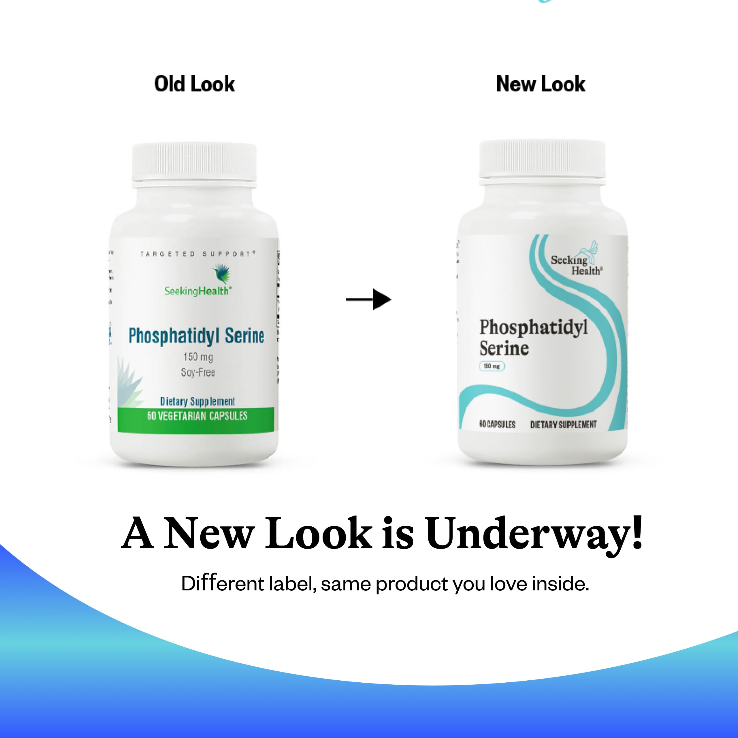 Seeking Health capsules on desk for daily routine.