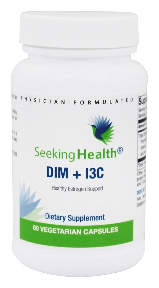 Seeking Health capsules closeup highlighting allergen-free formula.