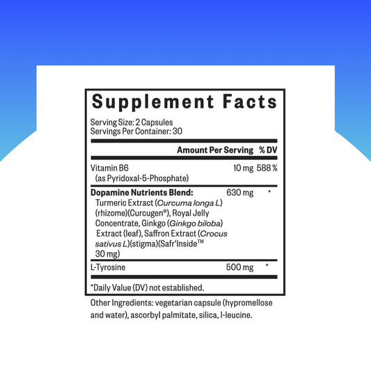 Seeking Health Dopamine Nutrients capsules closeup emphasizing brain energy support.