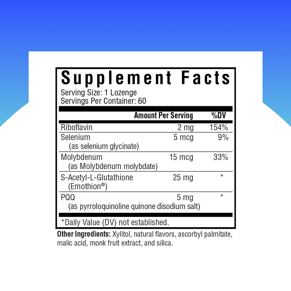 Seeking Health Glutathione Plus lozenge close-up reveals pleasant flavor and daily-use potential.