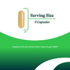 Seeking Health Gut Nutrients packaging diagram showing safety-focused production and quality checks.