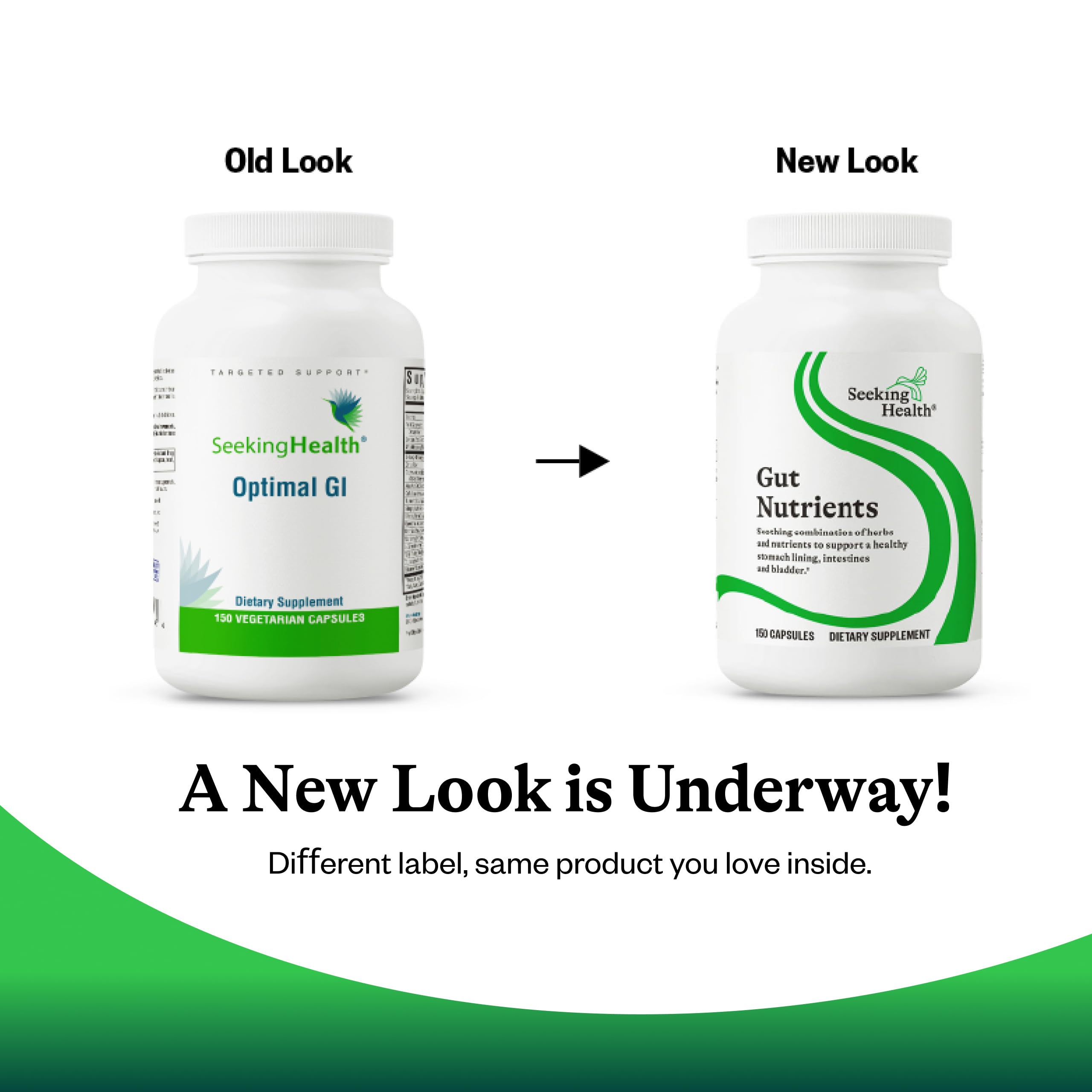 Quality control imagery for Seeking Health Gut Nutrients production process and safety standards.