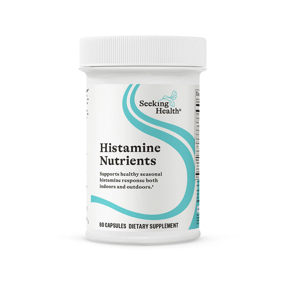 Seeking Health Histamine Nutrients bottle showing seasonal support capsules
