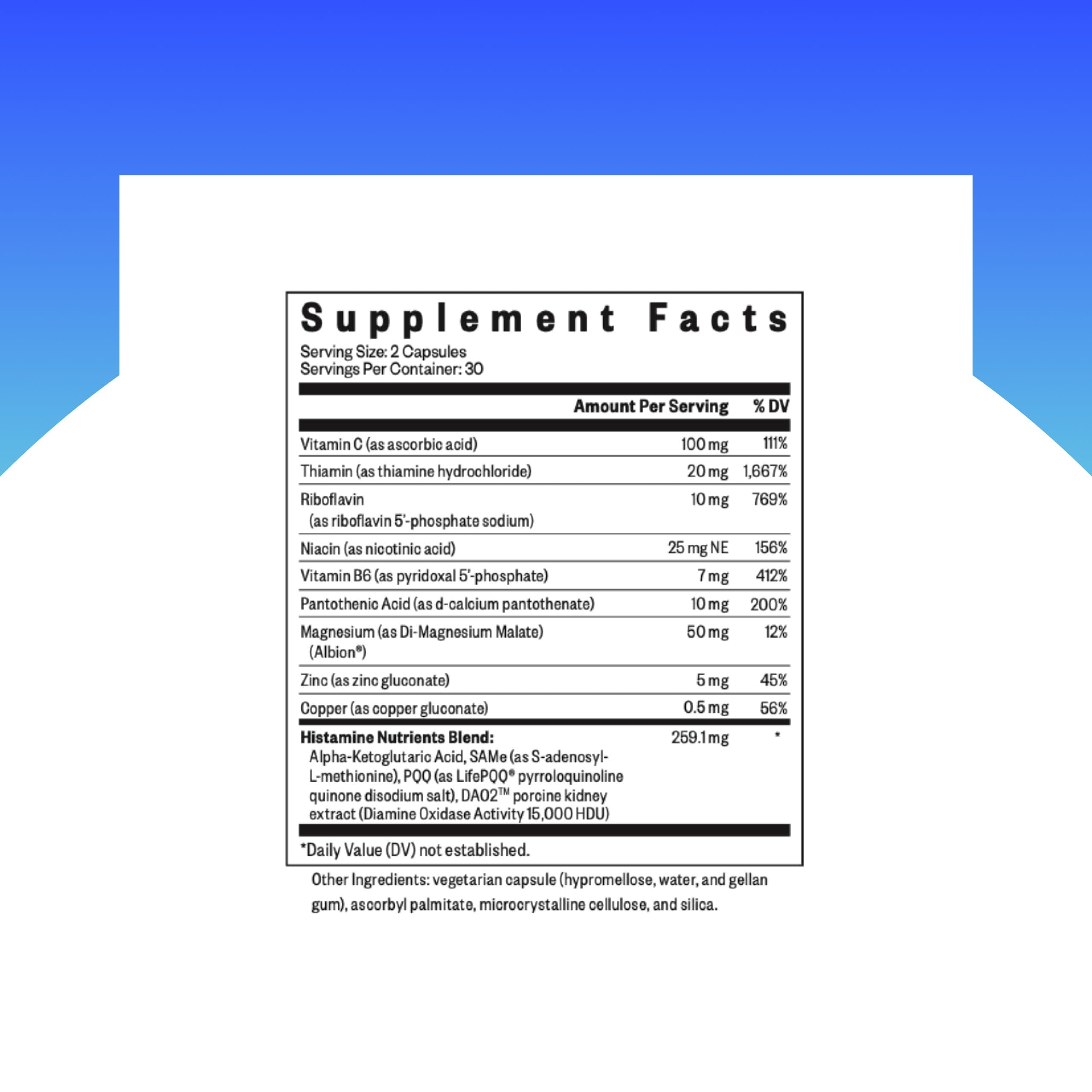 Seeking Health Histamine Nutrients capsules ready for daily use